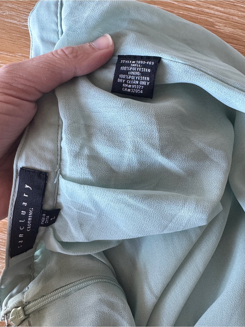 SANCTUARY Anthropologie Mint Green Seafoam Hi-Low Asymmetrical Maxi Skirt L - Picture 14 of 15